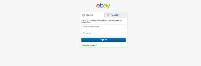 登录 ebay 账户