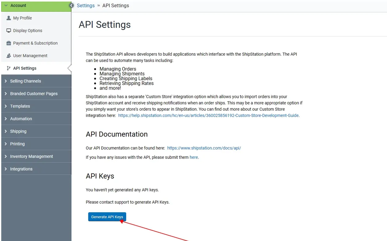 generate api keys