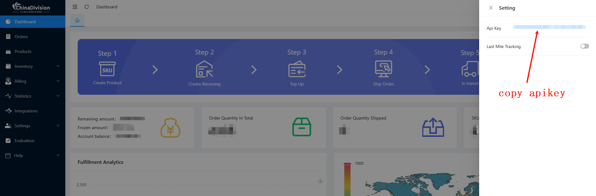 fill in api key